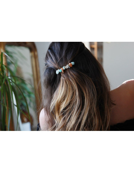Barrette Iris Pierres Bleues
