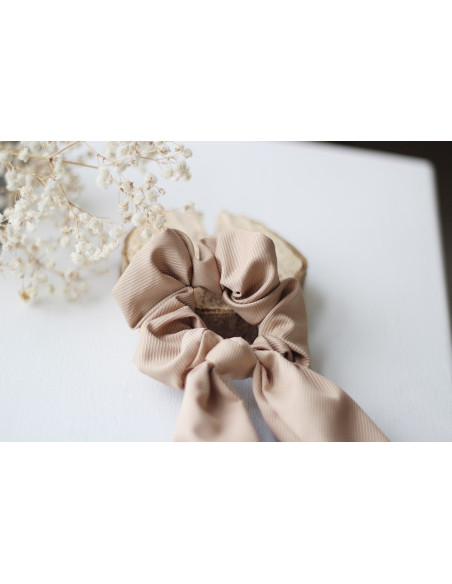 scrunchie Ruban Lizy Beige