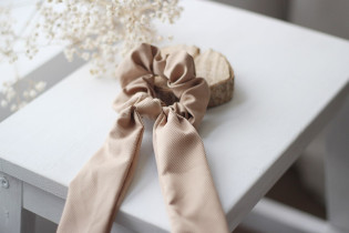 scrunchie Ruban Lizy Beige