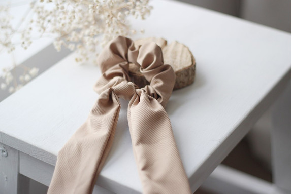scrunchie Ruban Lizy Beige