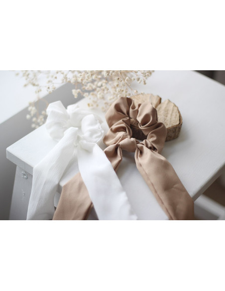 scrunchie Ruban Lizy Beige