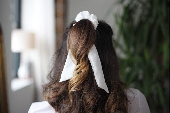 Chouchou Ruban Lizy Blanc