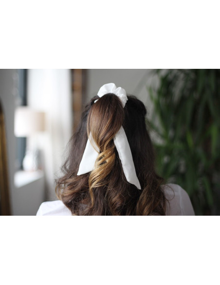 Chouchou Ruban Lizy Blanc