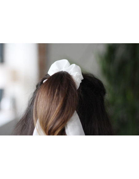 Chouchou Ruban Lizy Blanc