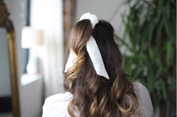 Chouchou Ruban Lizy Blanc