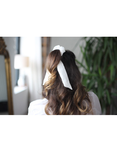 Chouchou Ruban Lizy Blanc