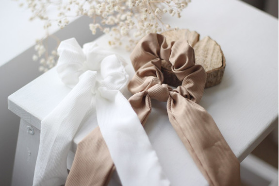 Chouchou Ruban Lizy Blanc