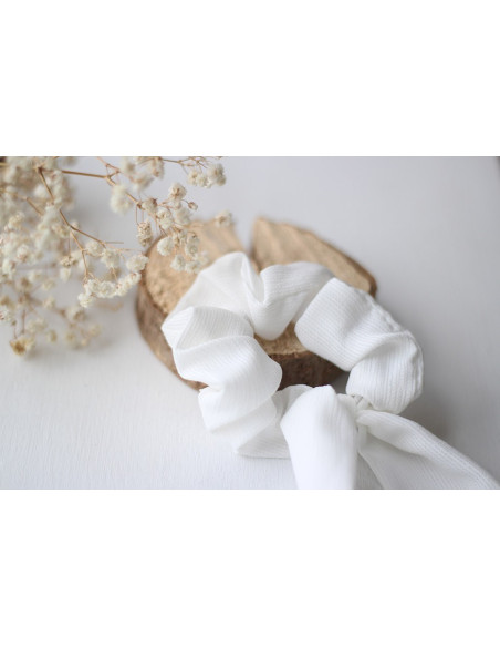 Chouchou Ruban Lizy Blanc