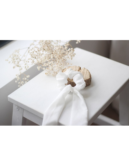 Chouchou Ruban Lizy Blanc