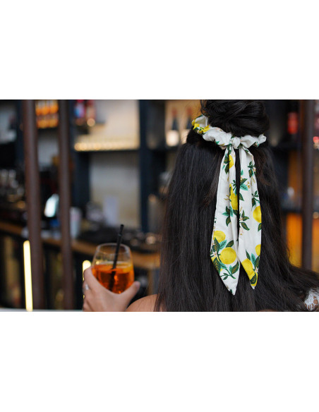 Chouchou Ruban Nino motif citrons
