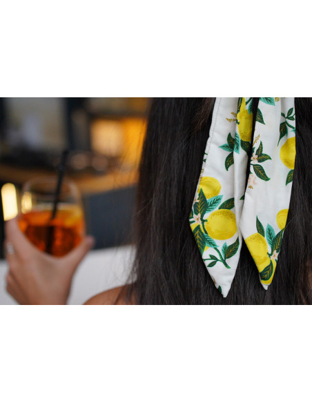 Chouchou Ruban Nino motif citrons