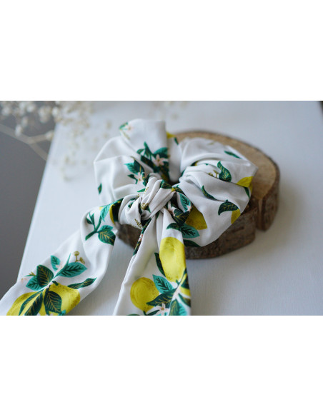 Chouchou Ruban Nino motif citrons