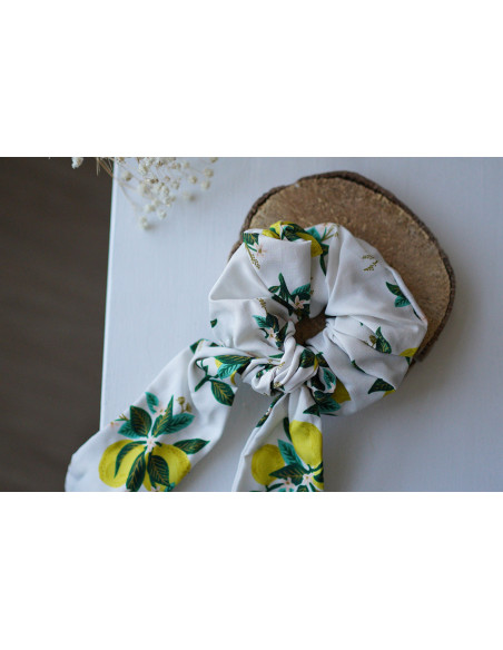 Chouchou Ruban Nino motif citrons