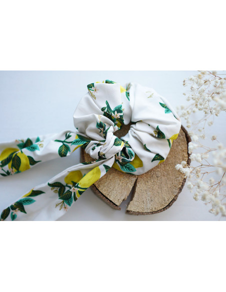 Chouchou Ruban Nino motif citrons
