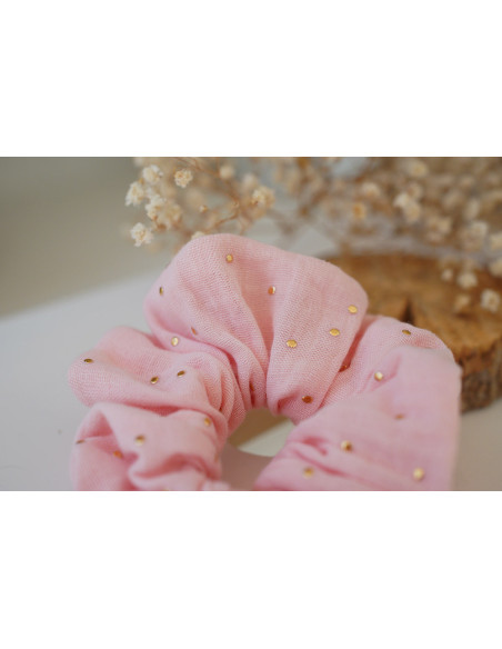 scrunchie bow Ivy Rose Tea with gold polka dots