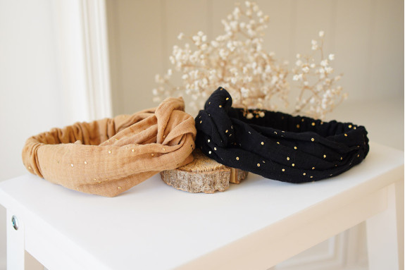 Bandeau Lina Camel et Doré