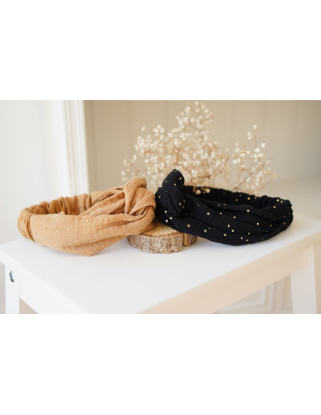 headband Lina Camel et gold