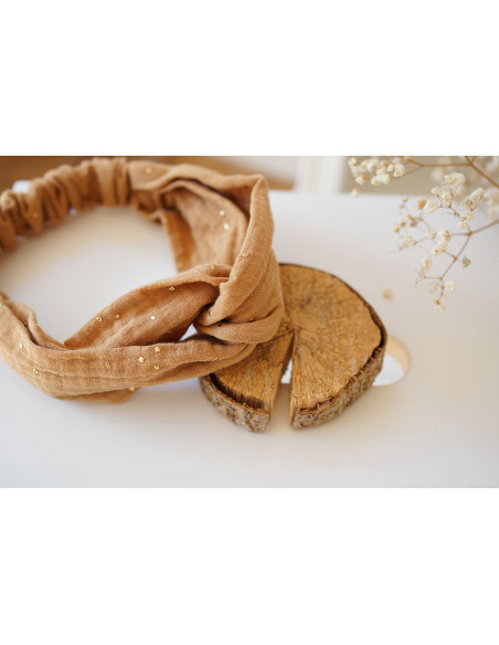 headband Lina Camel et gold