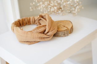 headband Lina Camel et gold