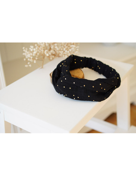 headband Lina Noir et gold