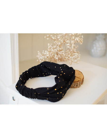 headband Lina Noir et gold