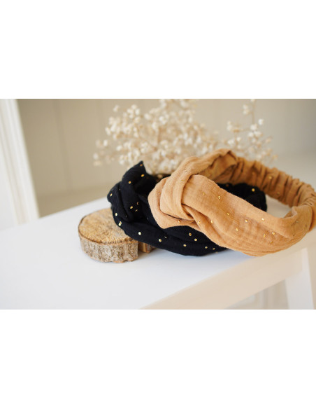 headband Lina Noir et gold