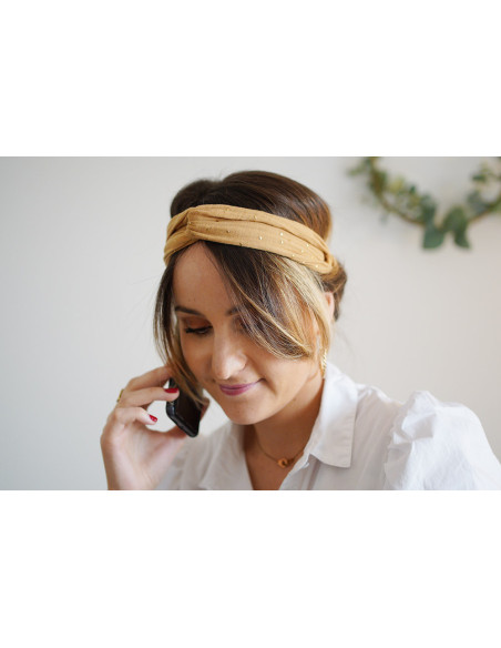 headband Lina Camel et gold