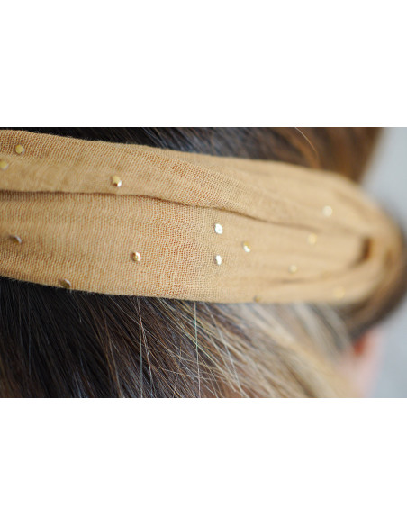 headband Lina Camel et gold