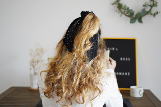 scrunchie Ruban Lina Noir et gold 2