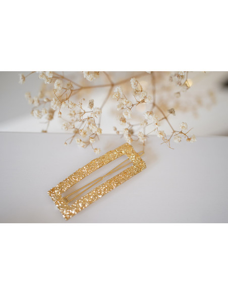 Barrette Servanne Rectangle Doré