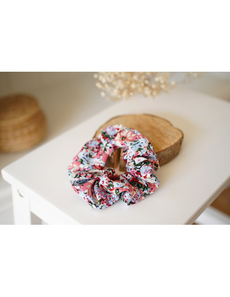 scrunchie Aline Fleuri Rose