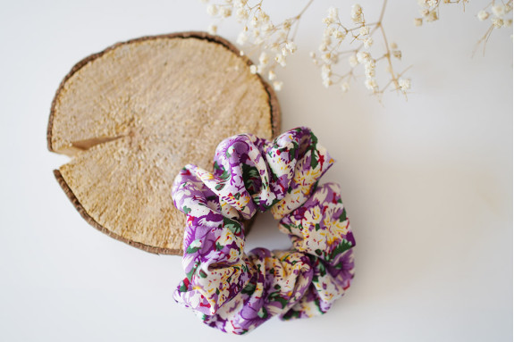 scrunchie Yvette Fleuri Mauve