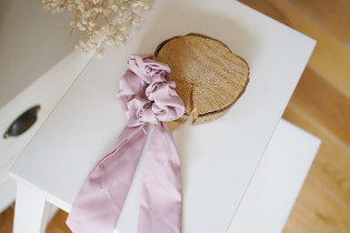 scrunchie Ribbon Lizy Pale Pink