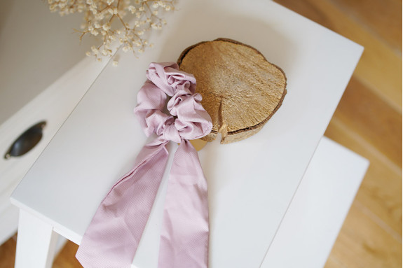 scrunchie Ribbon Lizy Pale Pink