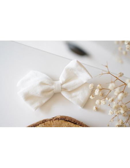 Barrette Irène Petit Noeud Blanc