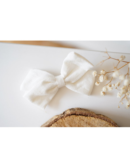 Barrette Irène Petit Noeud Blanc