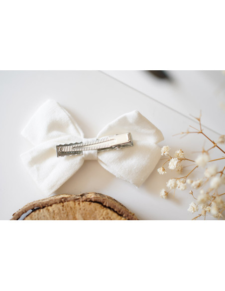 Barrette Irène Petit Noeud Blanc