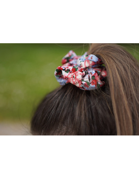 scrunchie Aline Fleuri Rose