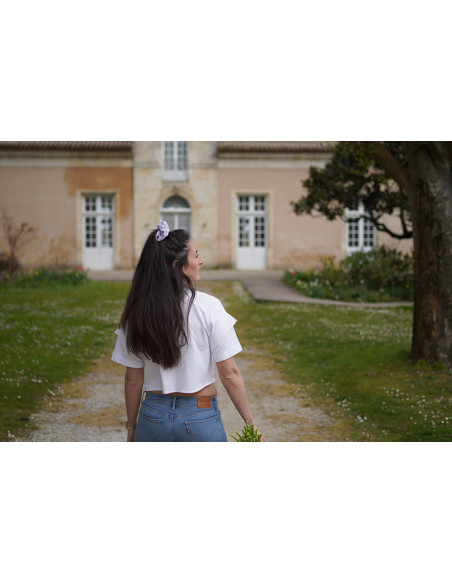 scrunchie Jean Vichy Lilas