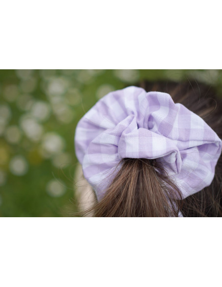 scrunchie Ruban Jean Vichy Lilas