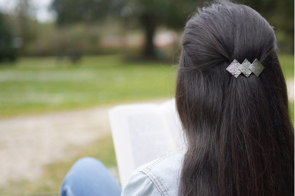 Barrette Colette Argentée Losange