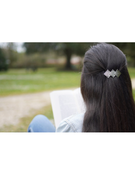Barrette Colette Argentée Losange