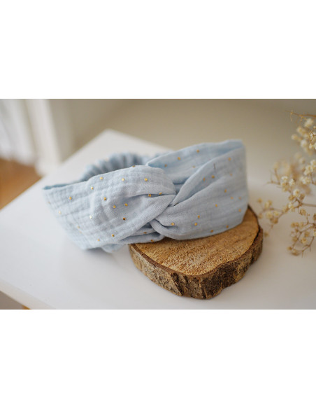 headband Lina Bleu Glacier et gold