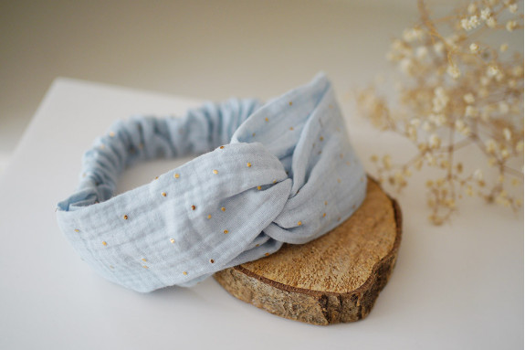 headband Lina Bleu Glacier et gold
