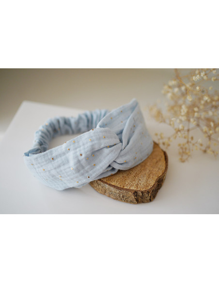 headband Lina Bleu Glacier et gold
