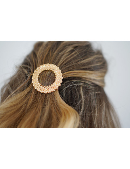 Barrette Emilie Couronne Epi Doré