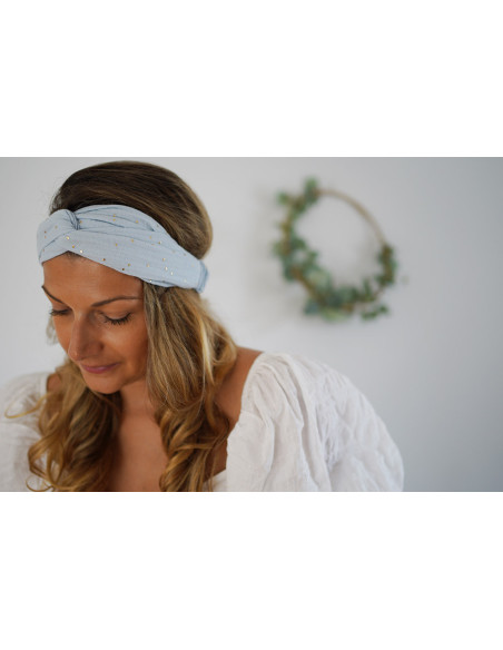 headband Lina Bleu Glacier et gold