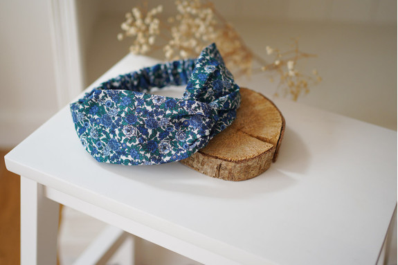 Bandeau Bastien Fleuri Bleu Marine