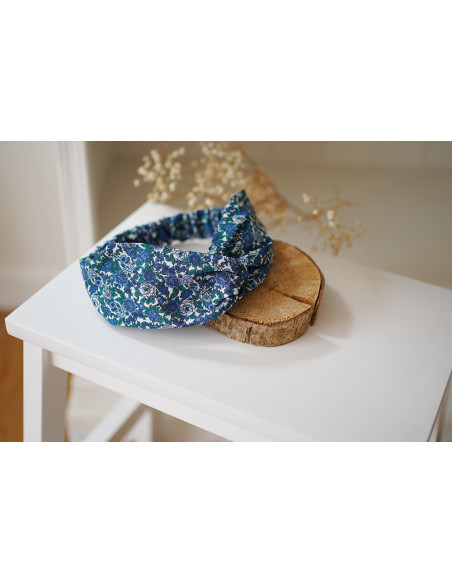 Bandeau Bastien Fleuri Bleu Marine