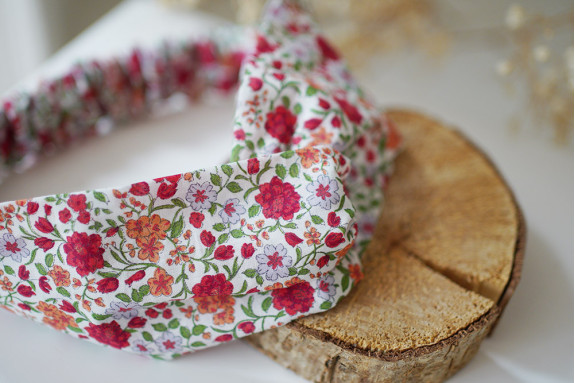 Bandeau Angèle Fleuri Rouge Orangé